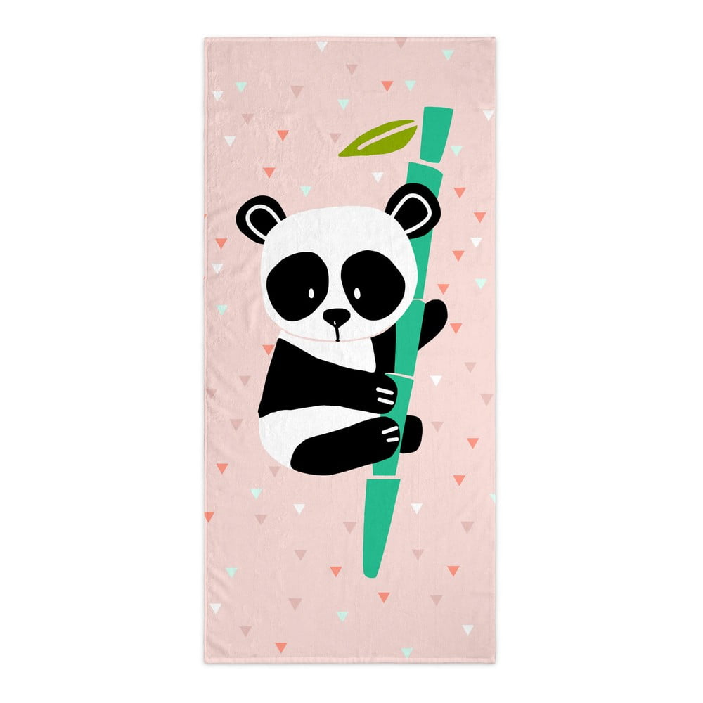 Világos rózsaszín gyerek fürdőlepedő 150x70 cm Panda – Moshi Moshi
