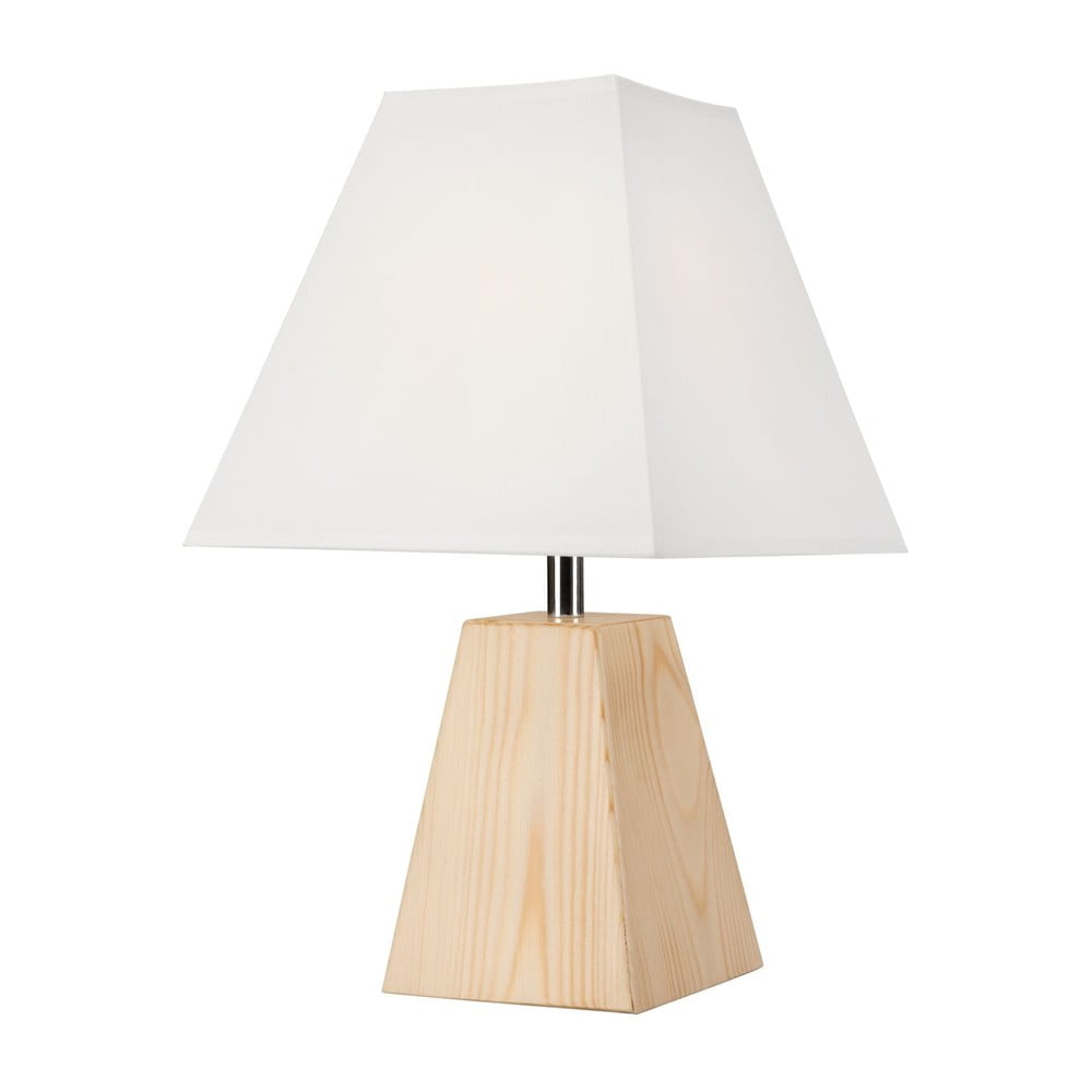 Világosbarna asztali lámpa textil búrával (magasság 33 cm) Eco – LAMKUR