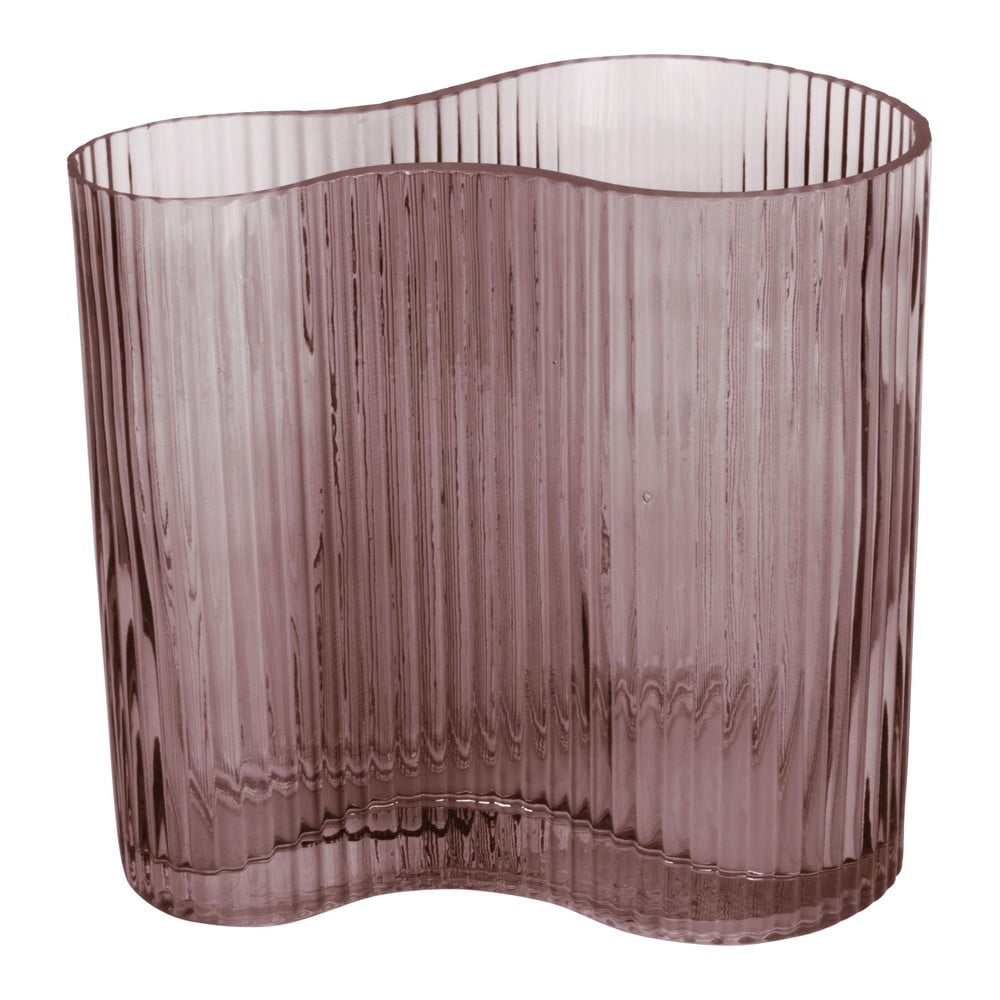 Wave barna üveg váza, magasság 18 cm - PT LIVING