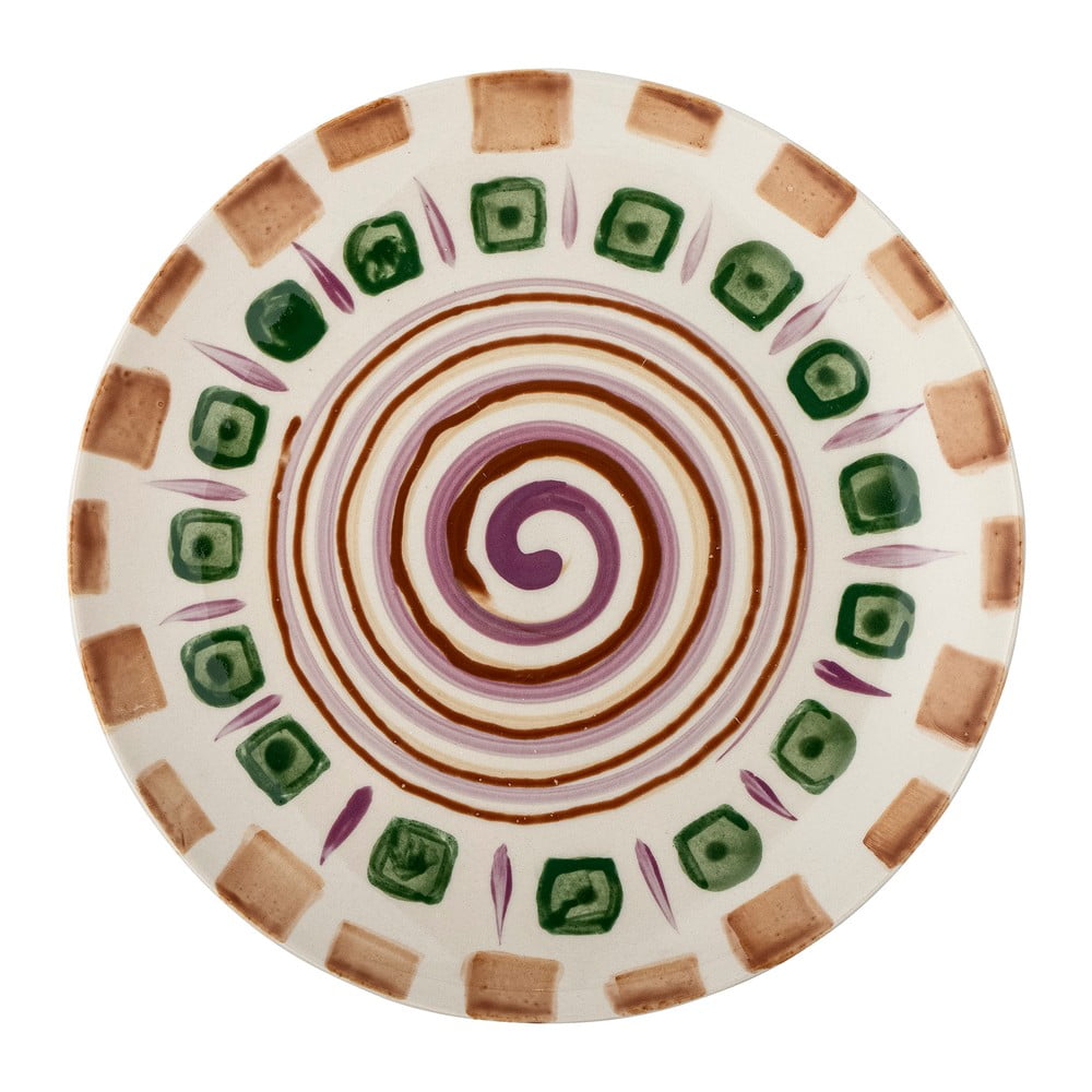 Zöld-barna desszertes agyagkerámia tányér ø 20,5 cm Shama – Bloomingville