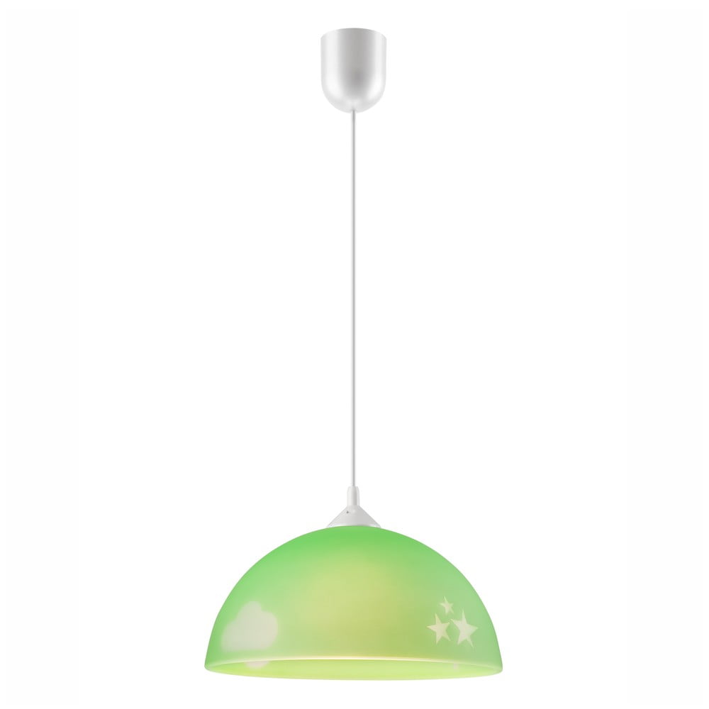 Zöld gyerek lámpa üveg búrával ø 30 cm Day & Night – LAMKUR