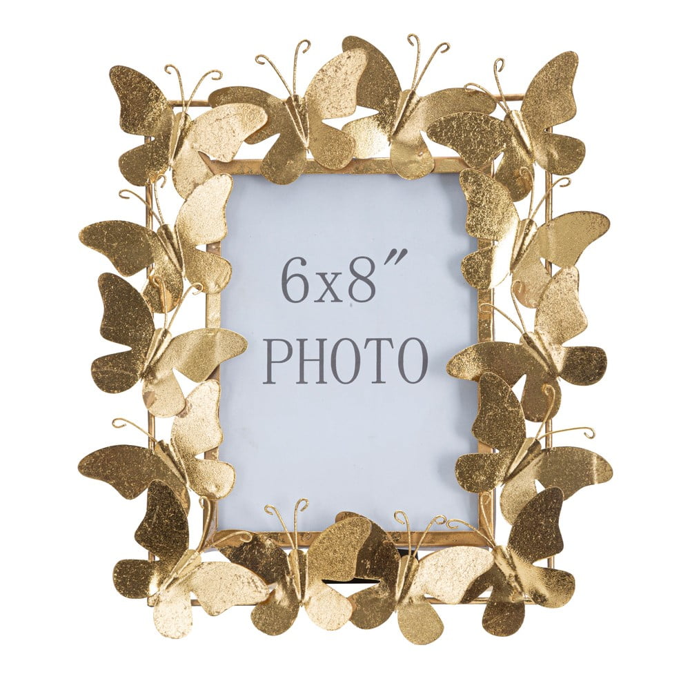 Aranyszínű fém álló képkeret 28x30,5 cm Butterfly – Mauro Ferretti