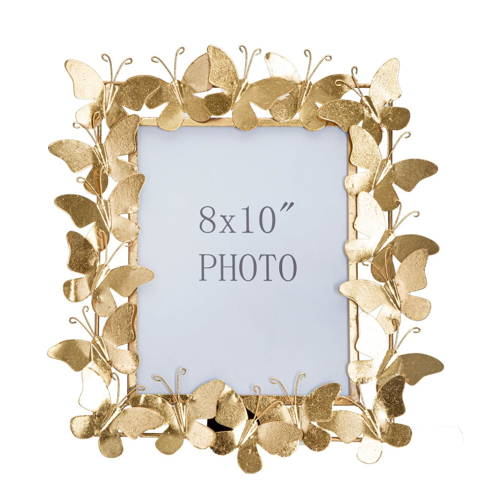 Aranyszínű fém álló képkeret 35x38 cm Butterfly – Mauro Ferretti