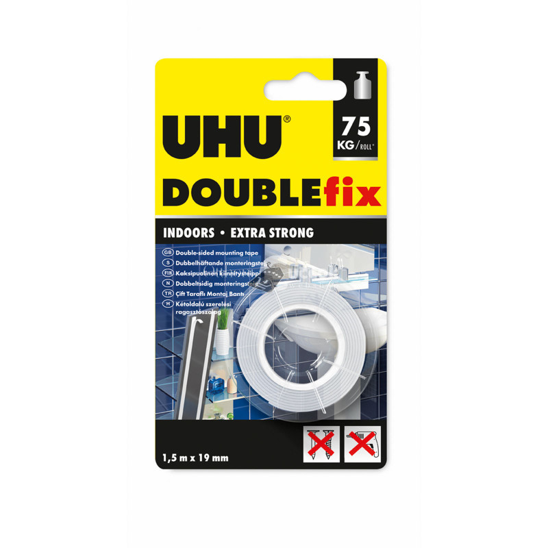 UHU UHU Double Fix - kétoldalas ragasztószalg - 19 mm x 1,5 m