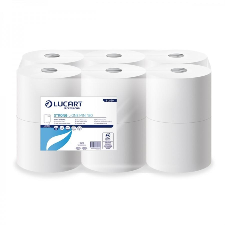 Lucart L-One Strong 180m toalettpapír, 2réteg, belső/pont laponkénti adagolású