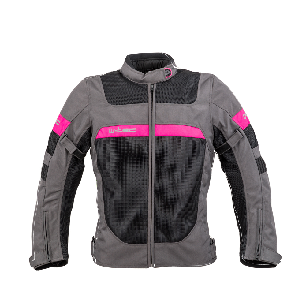 Női nyári motoros kabát W-TEC Monaca  Fekete Háló-Rózsaszín  S