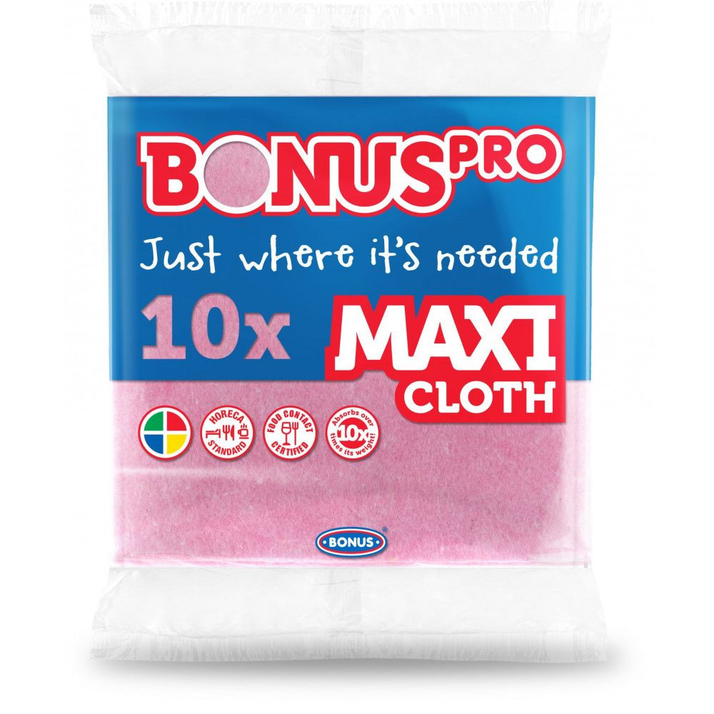 Bonus PRO MAXI általános törlőkendő pink 38x40cm 10 darabos