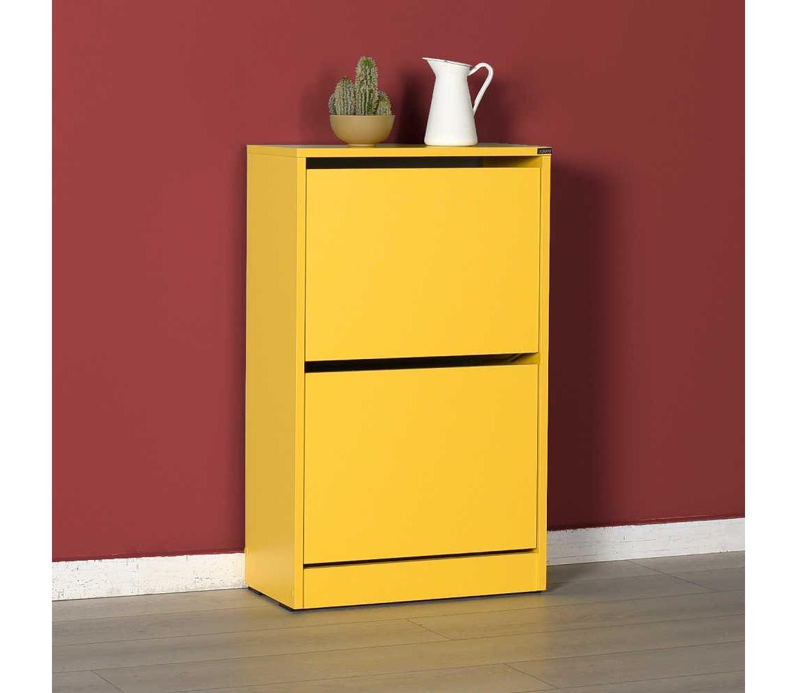 Adore Furniture Cipősszekrény 84x51 cm sárga 