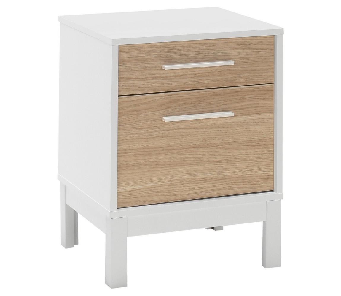 Adore Furniture Éjjeliszekrény 60x45 cm fehér/barna 