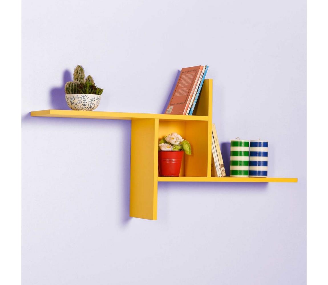 Adore Furniture Fali polc 50x100 cm sárga 