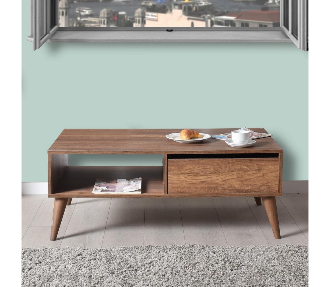 Adore Furniture Kávésasztal 42x110 cm barna 