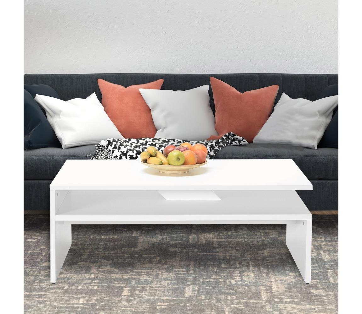Adore Furniture Kávésasztal 42x110 cm fehér 