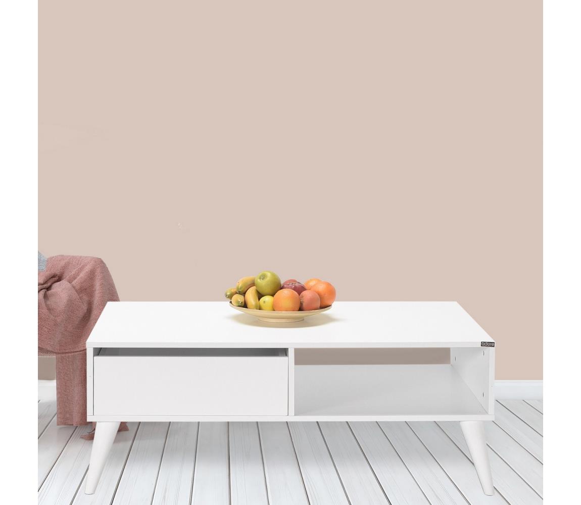 Adore Furniture Kávésasztal 42x110 cm fehér 