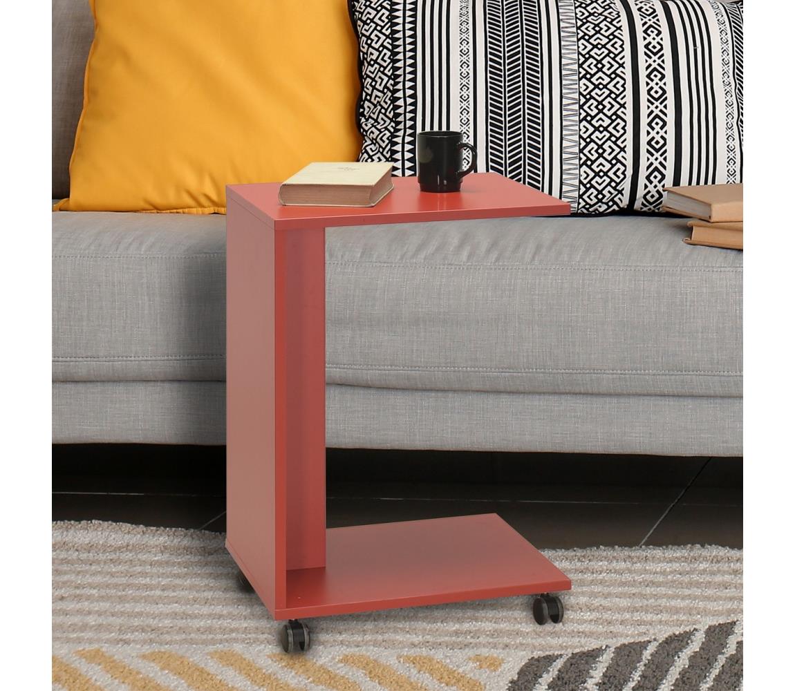 Adore Furniture Kisasztal 65x35 cm piros 
