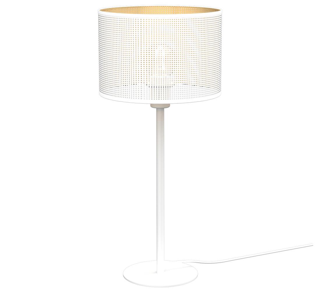  Asztali lámpa LOFT SHADE 1xE27/60W/230V á. 25 cm fehér/arany 