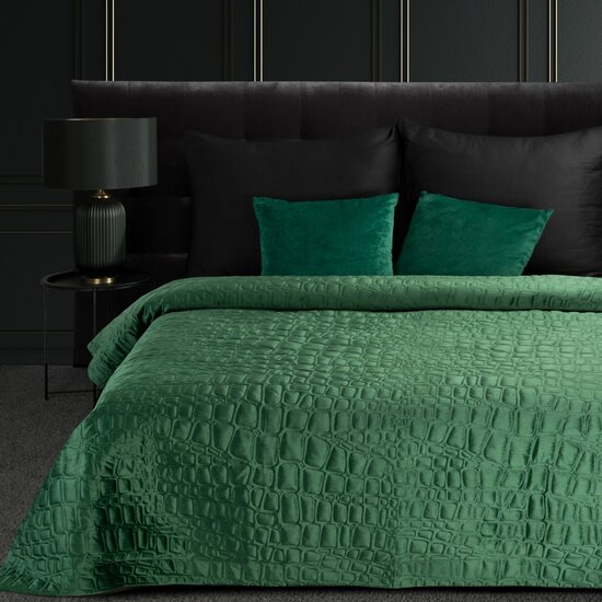 Designer ágytakaró SALVIA finom zöld bársonyból készült SALVIA Szélesség: 280 cm | Hosszúság: 260 cm