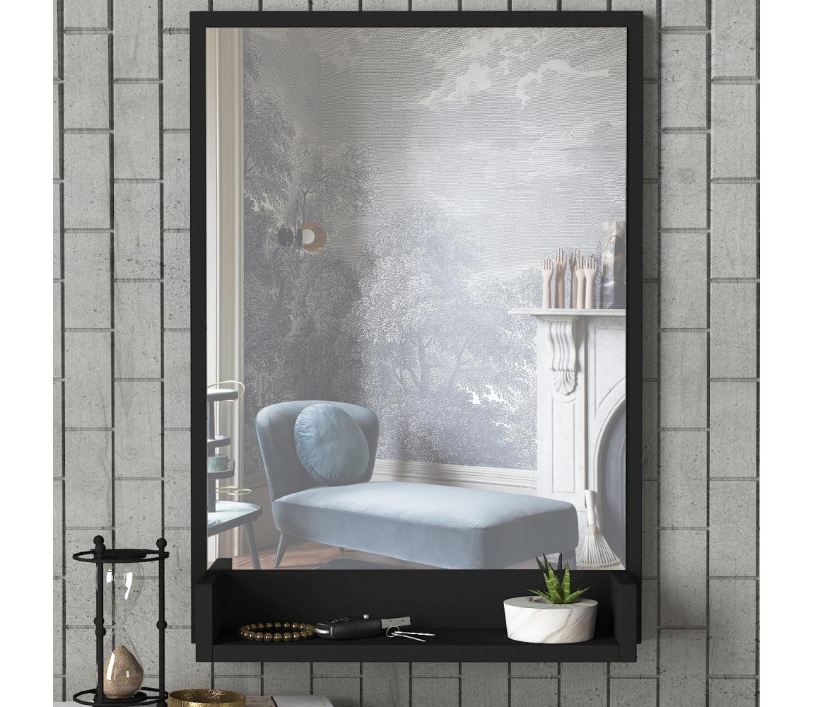  Fali tükör polccal COSTA 75x45 cm fekete 