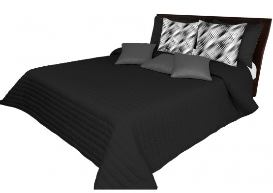 Fekete ágytakaró varrással Szélesség: 240 cm | Hossz: 260 cm