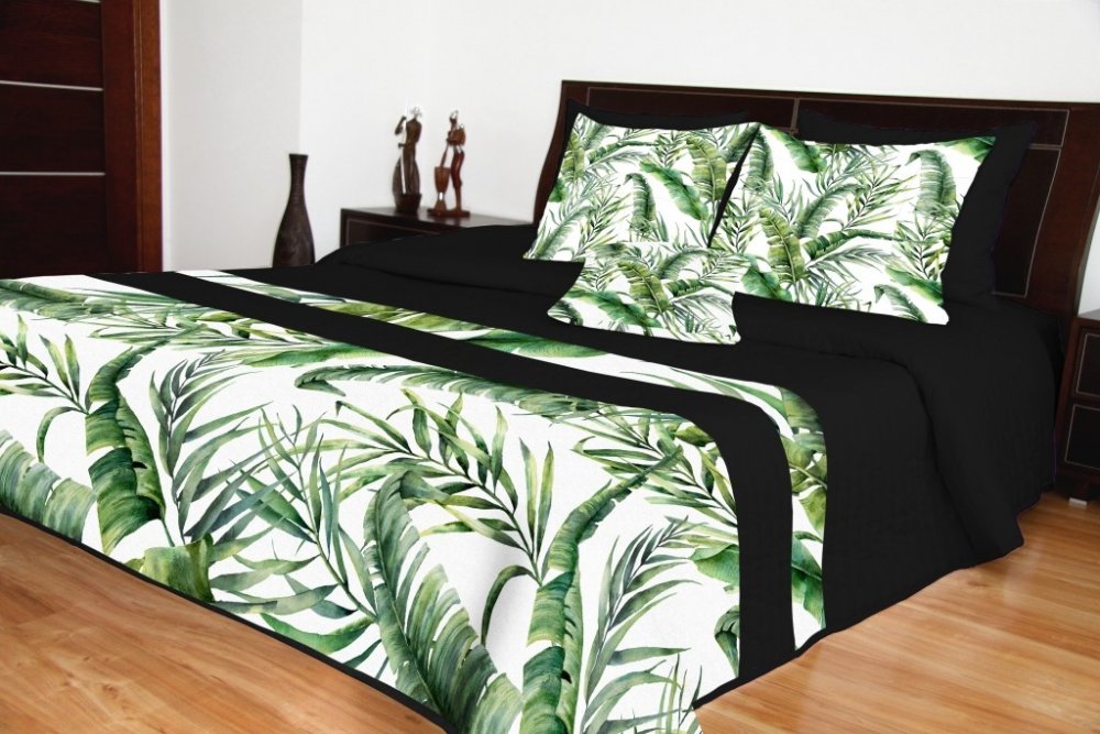 Fekete ágytakarók természet motívummal Szélesség: 170 cm | Hossz: 210 cm
