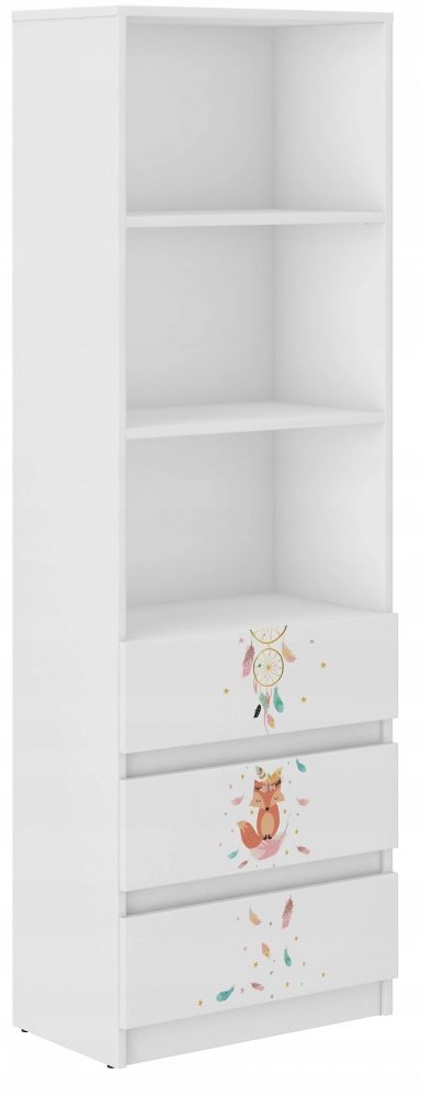 Gyerek könyvespolc fiókokkal 180 x 33 x 60 cm - Cuki róka