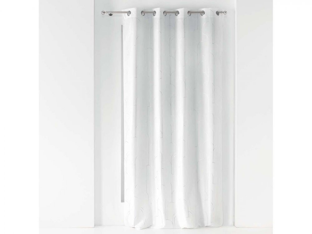 Gyönyörű, finom fehér színű függöny ezüst mintával 140 x 260 cm