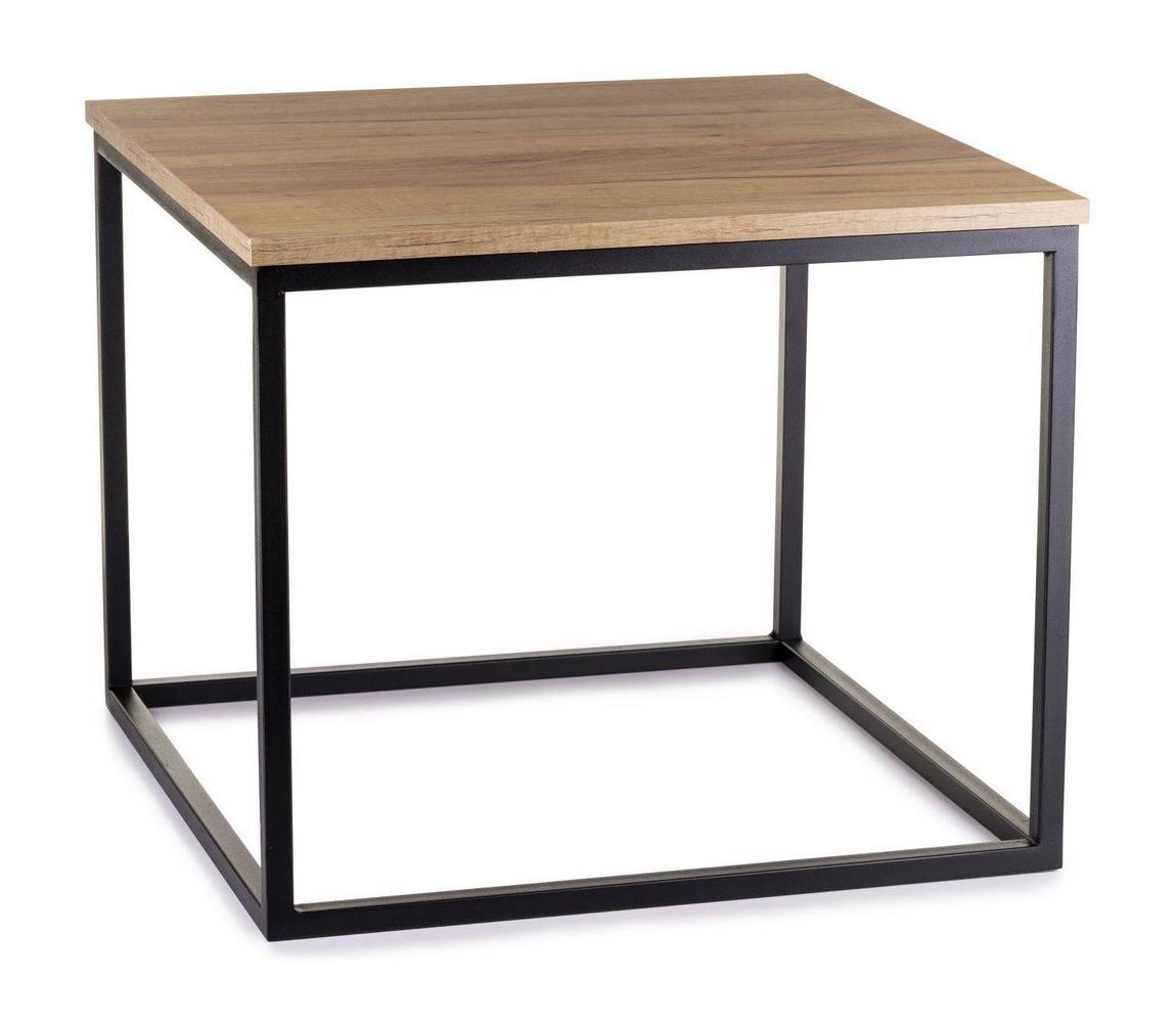 HowHomely Kávésasztal KVADRATO 50x61 cm fekete 