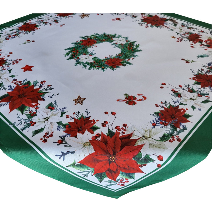Karácsonyi négyzet alakú asztalterítő Karácsonyi rózsa Šířka: 85 cm | Délka: 85 cm