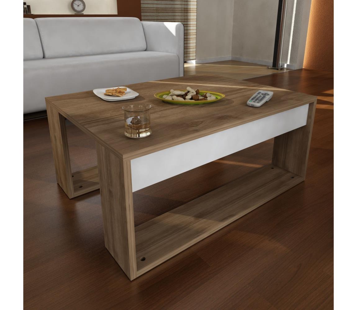  Kávésasztal GORDER 35x80 cm barna/fehér 