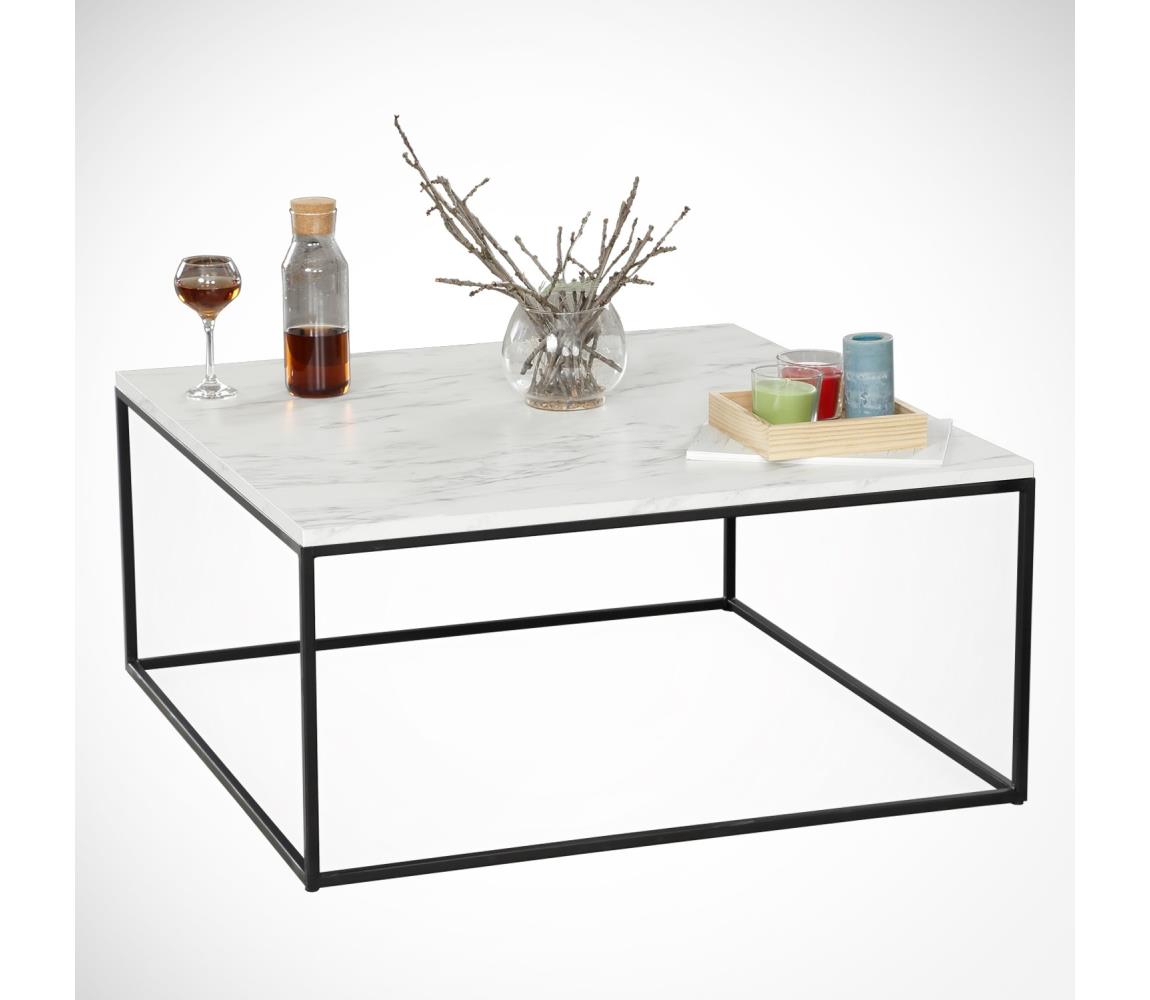  Kávésasztal MARMO 43x75 cm fekete/fehér 