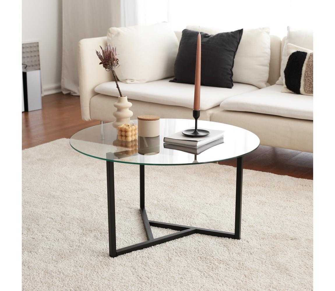  Kávésasztal TRIO 42x75 cm átlátszó/fekete 