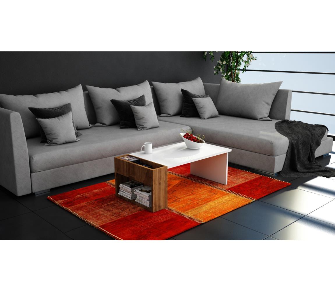  Kávésasztal VIEW 34x95 cm fehér/barna 