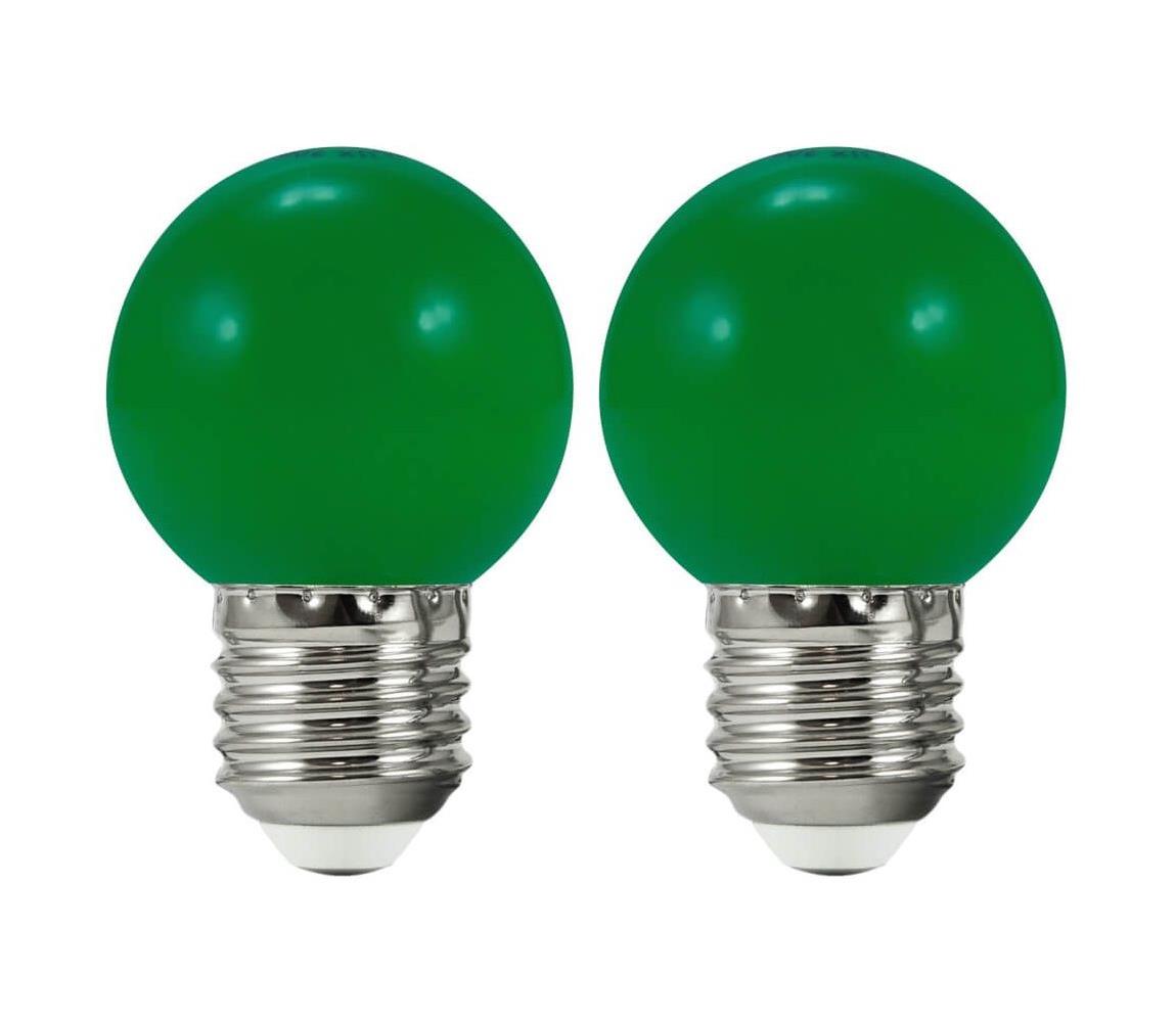  KÉSZLET 2x LED Izzó PARTY E27/0,5W/36V zöld 