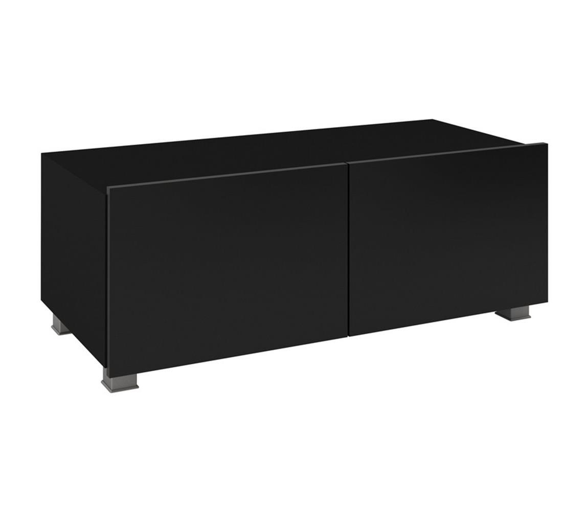 Konsimo Sp. z o.o. Sp. k. TV asztal PAVO 37x100 cm fényes fekete/matt fekete 