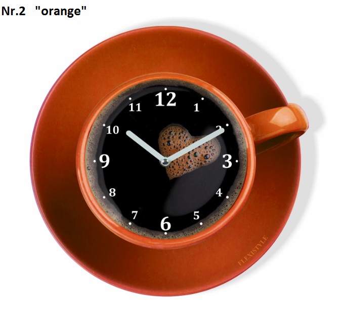 Konyhai óra kávés csésze formájú Narancssárga