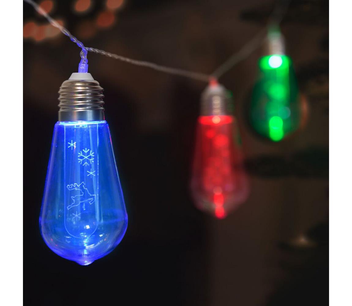  LED Karácsonyi lánc 10xLED/2xAA 2,2m többszínű 