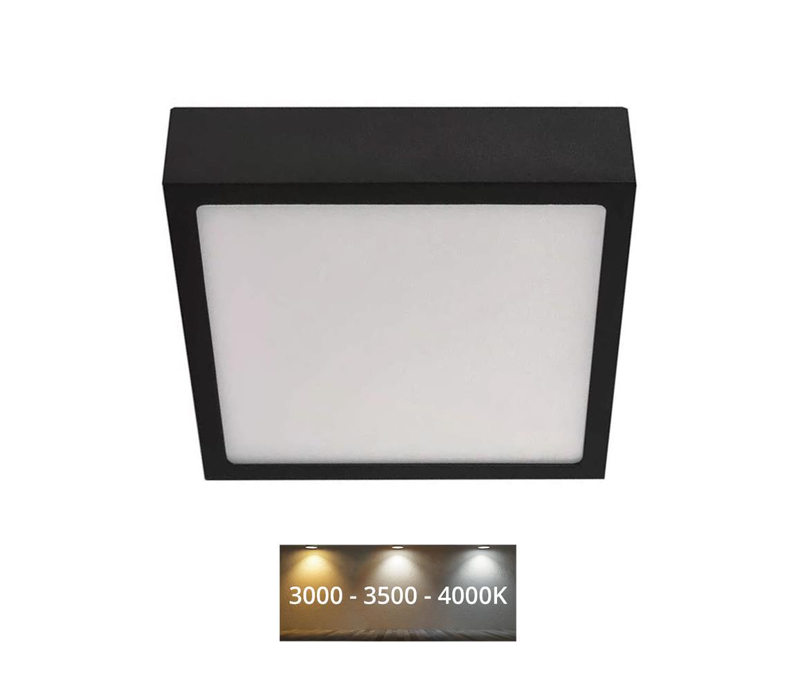  LED Mennyezeti lámpa LED/12,5W/230V 3000/3500/4000K 17x17 cm fekete 