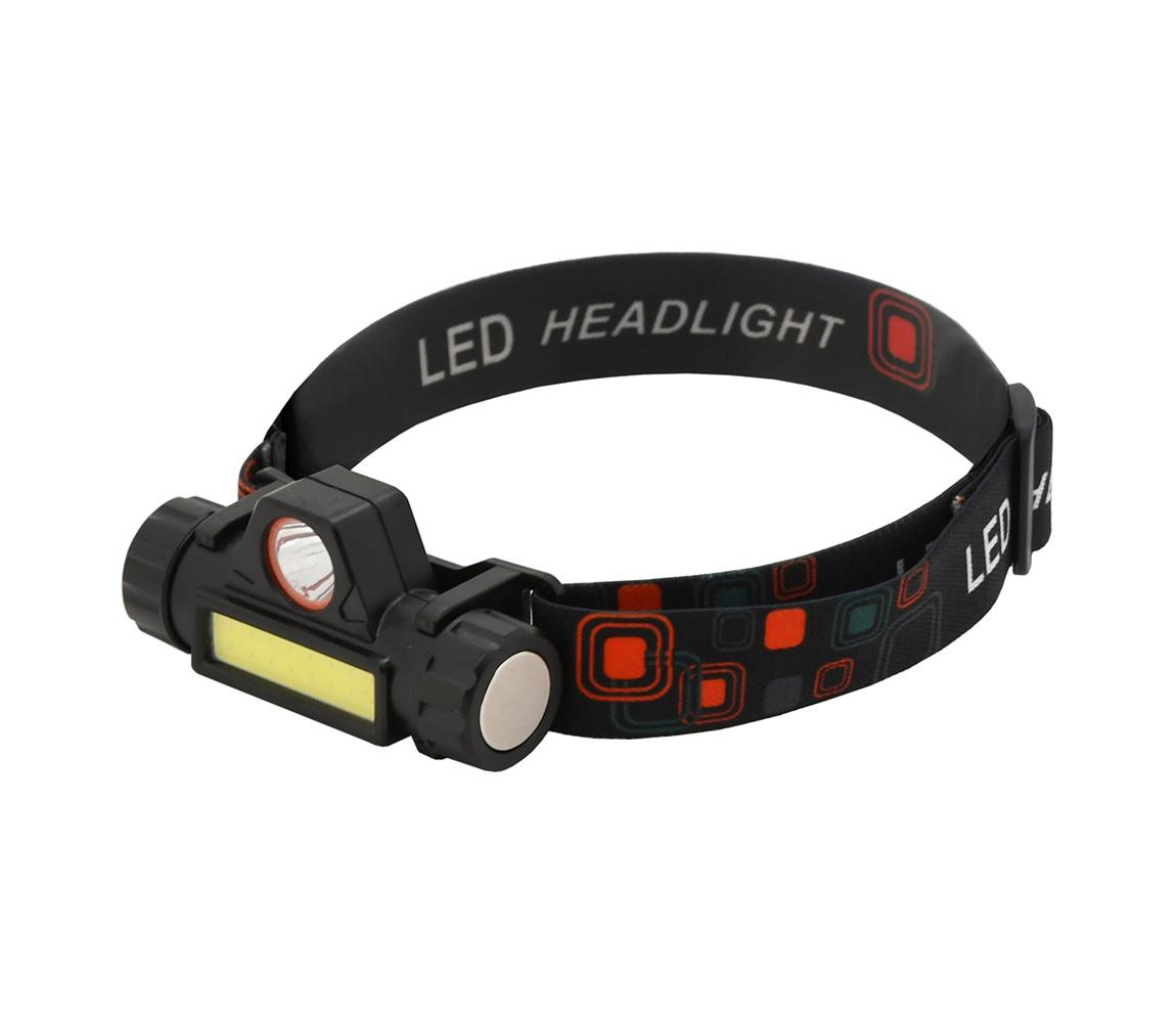  LED Újratölthető fejlámpa LED/1200mAh fekete/piros 