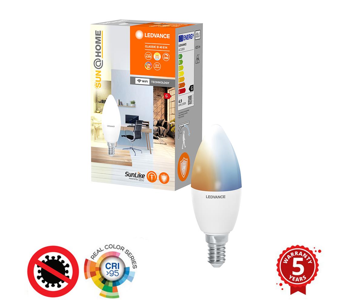Ledvance LED Dimmelhető antibakteriális izzó B40 E14/4,9W/230V Wi