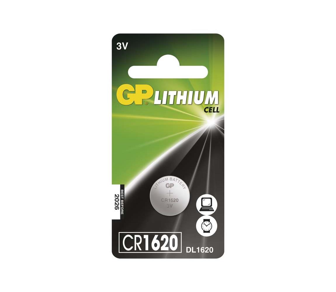  Lítium gombelem CR1620 GP LITHIUM 3V/75 mAh 
