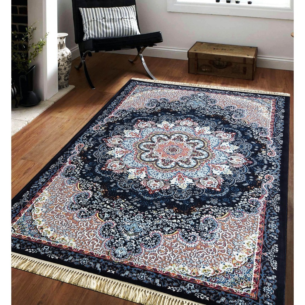 Luxus szőnyeg gyönyörű kék keleti mintával Szélesség: 200 cm | Hossz: 300 cm