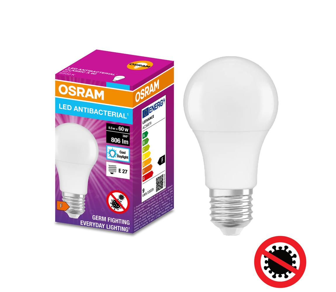 Osram LED Antibakterális izzó A60 E27/8,5W/230V 6500K 