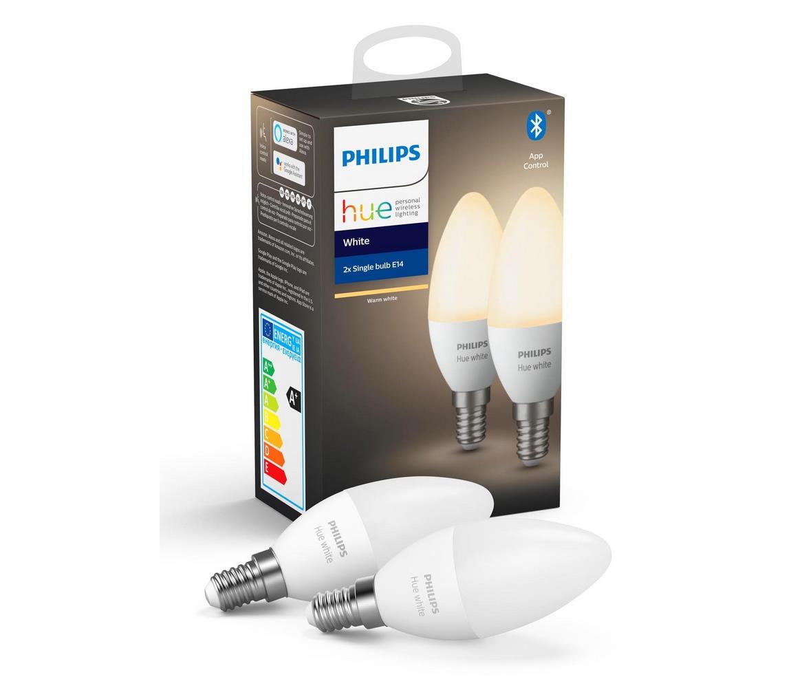 Philips KÉSZLET 2x LED Dimmelhető izzó Philips Hue WHITE E14/5,5W/230V 2700K 