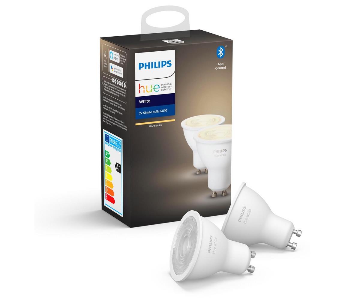 Philips KÉSZLET 2x LED Dimmelhető izzó Philips Hue WHITE GU10/5,2W/230V 2700K 