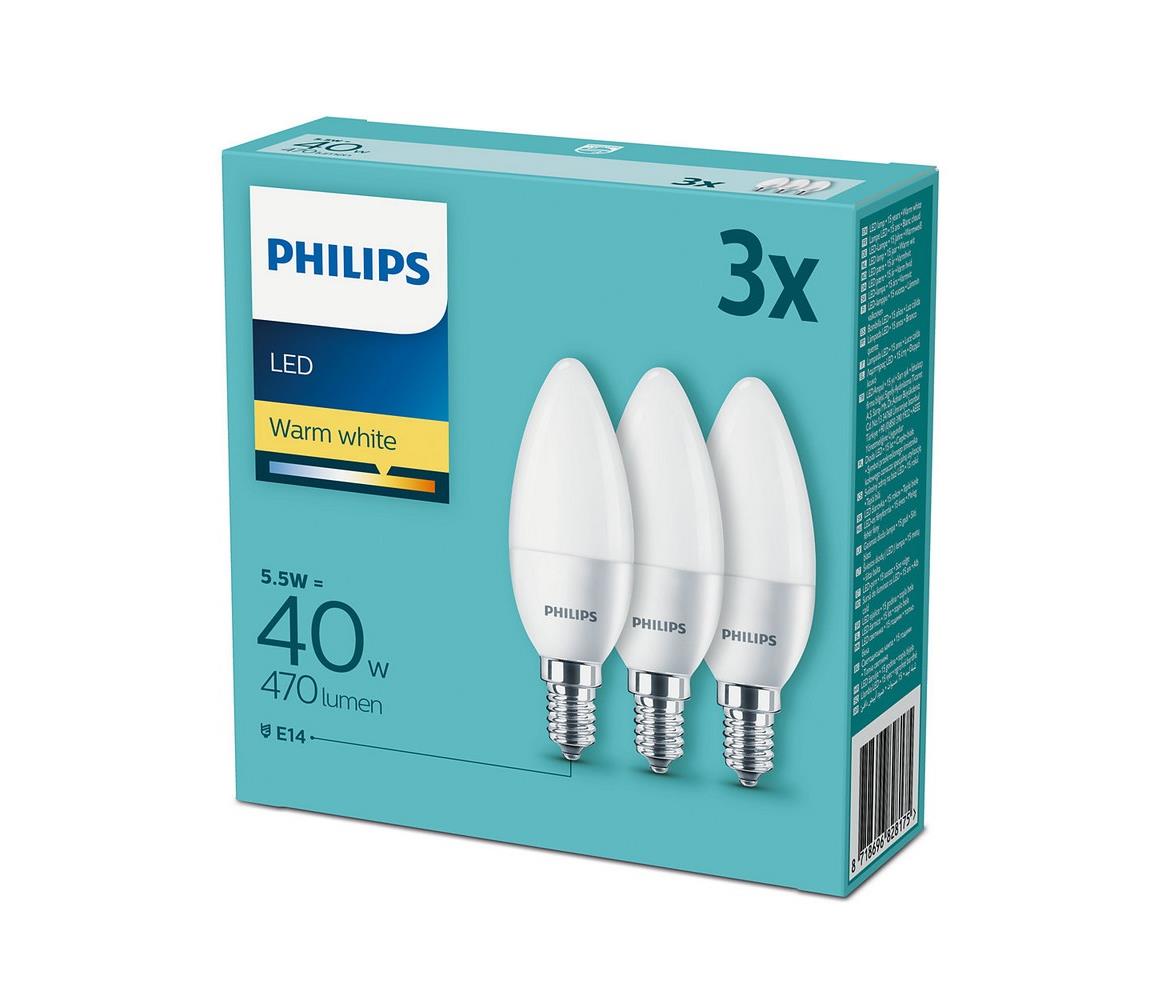 Philips KÉSZLET 3x LED Izzó Philips E14/5,5W/230V 2700K 
