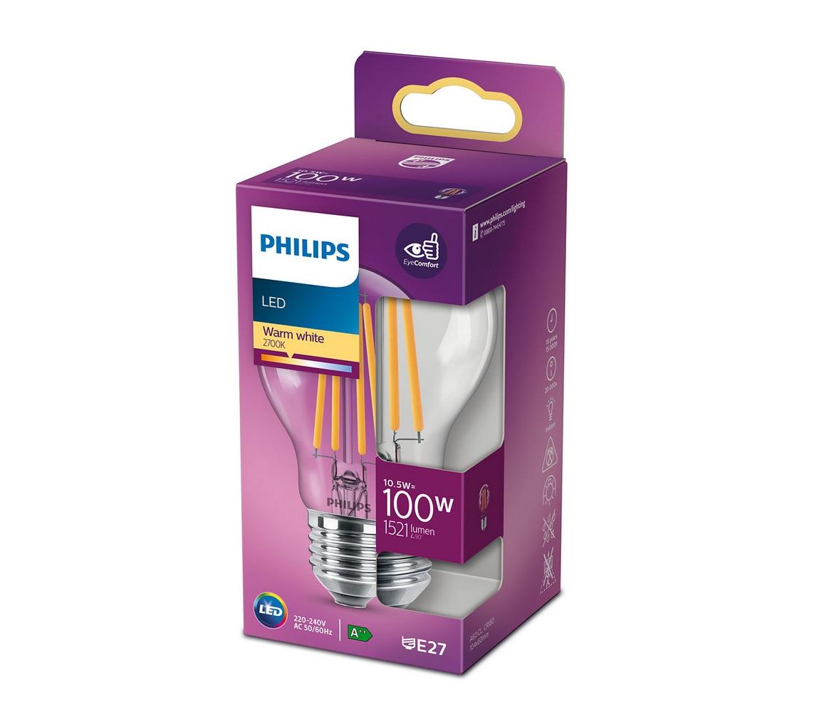 Philips LED Izzó VINTAGE Philips A60 E27/10,5W/230V 2700K 