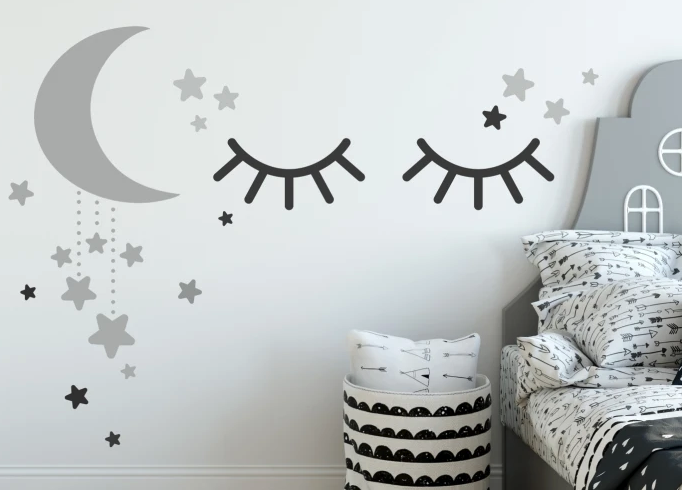 Sleep szürke-fekete falmatrica 80 x 160 cm