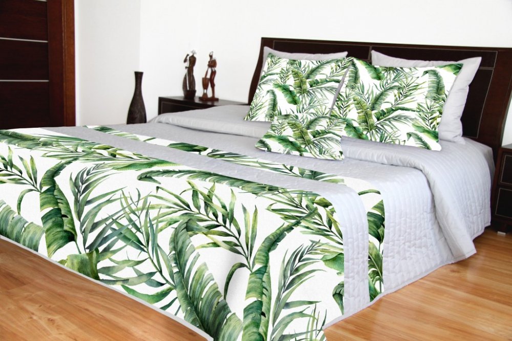 Steppelt luxus ágytakarók, Zöld levél mintával Szélesség: 240 cm | Hossz: 240 cm