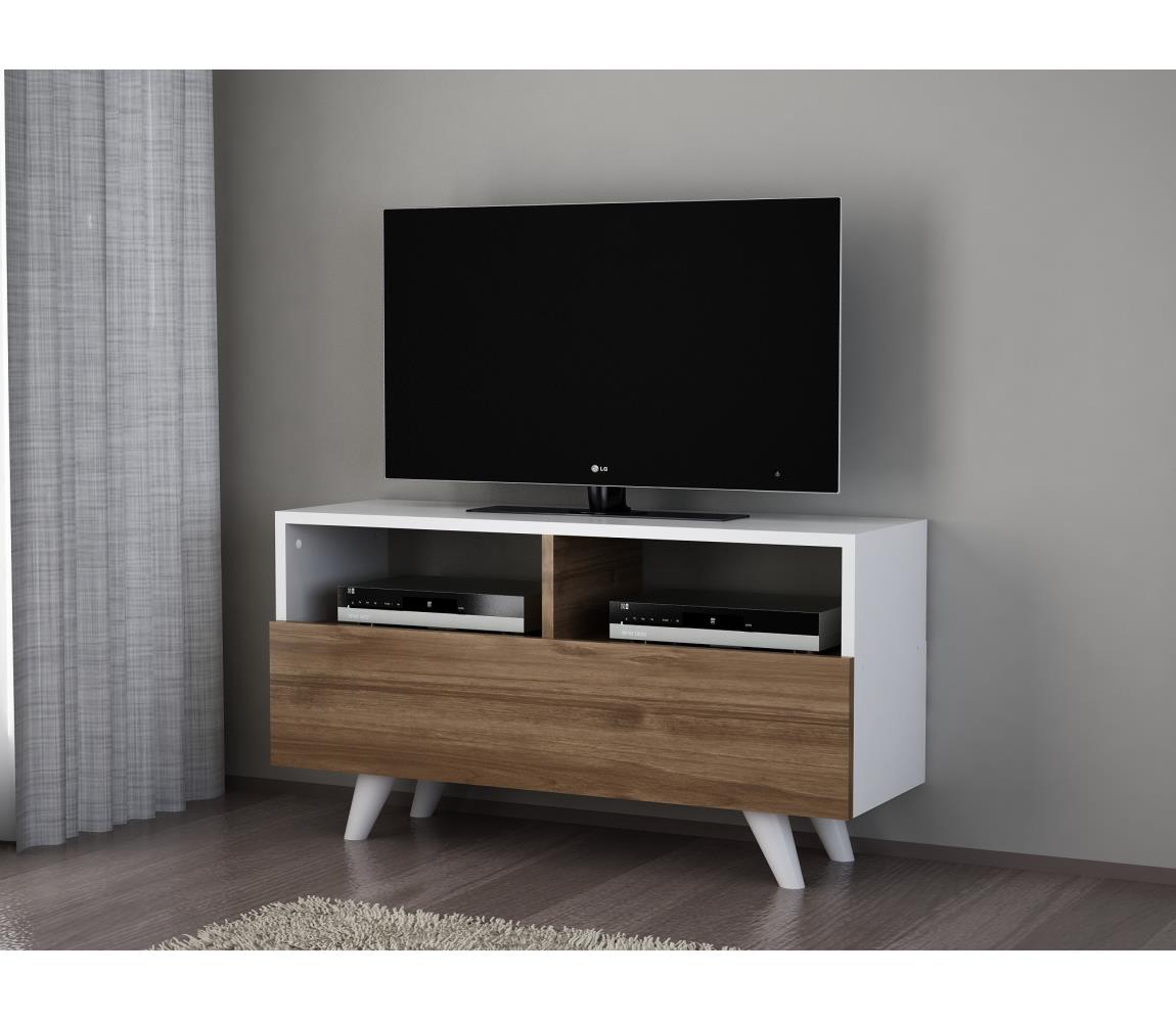  TV Asztal NOVELLA 50,6x90 cm fehér/barna 