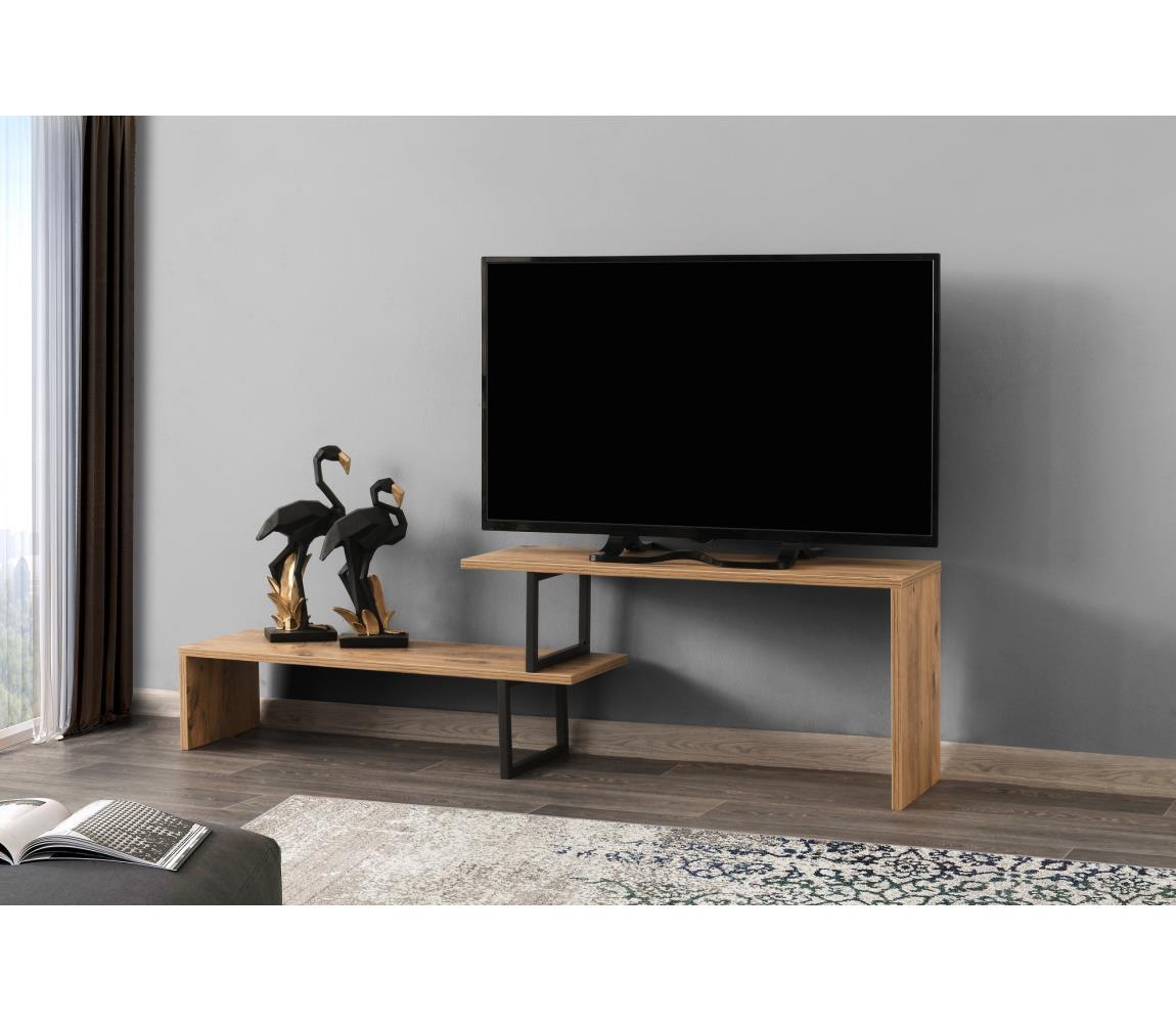  TV asztal OVIT 44x153 cm barna/fekete 