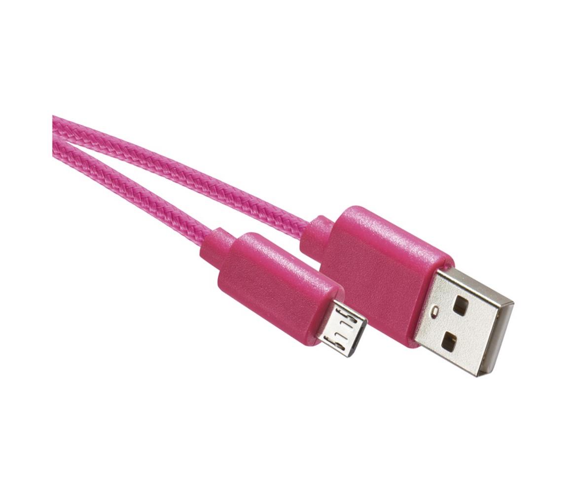  USB kábel USB 2.0 A konnektor/USB B micro konnektor rózsaszín 